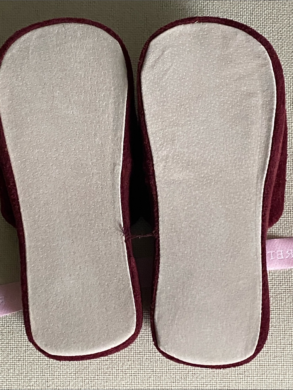 Victoria's Secret Women’s Plush Platform Slippers- Burgundy Size Medium - Picture 7 of 8